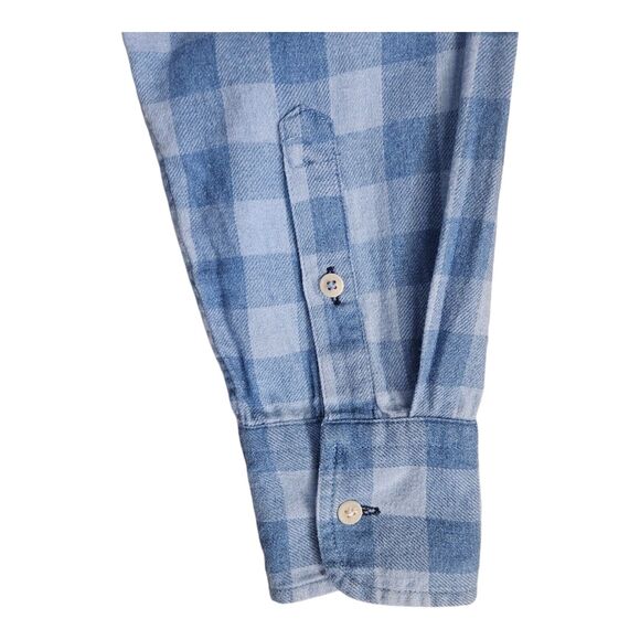 J. CREW Women's 8 Shirt Blue Buffalo Check Button Up, Long Sleeve Bust 40" - Picture 6 of 9